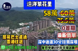 中山远洋繁花里，0首期，屋苑巴士直通香港往返，现楼即住，香港银行按揭，深中通道30分钟到深圳，最新价单，中港专车免费上门接载看楼